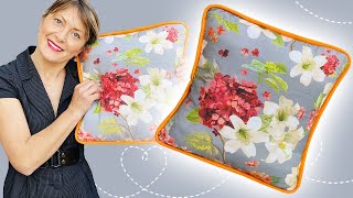 DIY Pillow With Piping Attached  Pillow Tutorial For Beginners [upl. by Pantheas]