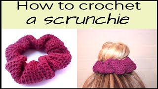 EASY Crochet Scrunchie  How to Crochet Scrunchies for Beginners [upl. by Oiciruam856]