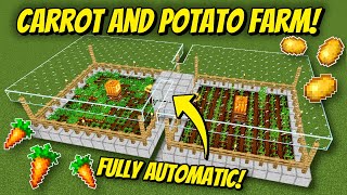 Fully AUTOMATIC Carrot amp Potato Farm  Minecraft 121 Tutorial [upl. by Anecusa547]