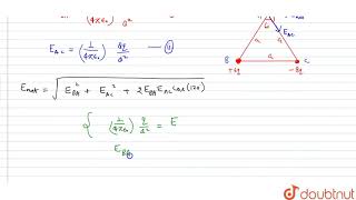 Two point charges 6q and 8q are placed at the vertices B and C of an equilateral triangle [upl. by Glenine]