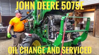 John Deere 5075E tractor oil change and serviced [upl. by Cowles]