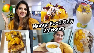 Mango Food Challenge for 24 Hours  Sidra Riaz VLOGS foodvlogs [upl. by Korella632]