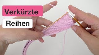 Verkürzte Reihen stricken mit Doppelmasche  German short rows [upl. by Etteneg]