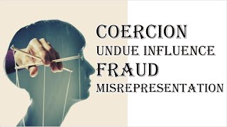 Coercion Undue Influence Fraud Misrepresentation  Indian Contract Act 1872  Law Guru [upl. by Hersch]