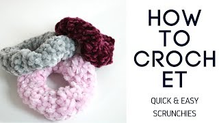 Quick amp Easy Crochet Scrunchie Tutorial [upl. by Suchta281]