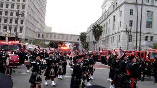 LAFD firefighter Glenn Allen funeral march from LA City Hall [upl. by March871]