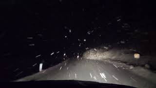 Virtual Drive Through Snow Blizzard in The Night  Sound of Wind And Falling Snow [upl. by Lauzon825]