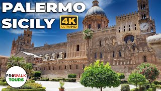 Palermo Sicily Walking Tour  With Captions  4K [upl. by Leuqim]