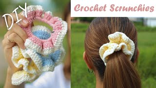 DIY Crochet Scrunchies  Easy Crochet Scrunchies Tutorials  Chenda DIY [upl. by Bohlin]