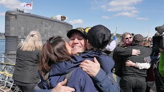 History made as HMCS Chicoutimi returns to CFB Esquimalt [upl. by Noyar]