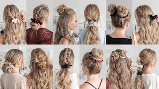 12⚡️EASY SCRUNCHIE HAIRSTYLES  Missy Sue [upl. by Assenar]