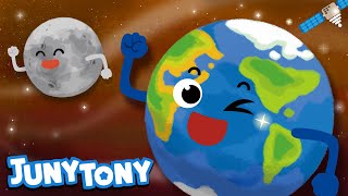 Earth and the Moon  Space Songs for Kids  Learn Planets  Preschool Song  JunyTony [upl. by Chancey]