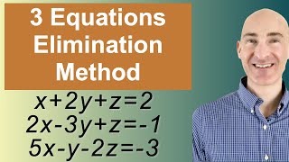 Solving Systems of 3 Equations Elimination [upl. by Nyvar]