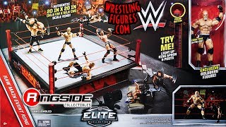 WWE FIGURE INSIDER quotWWE Main Eventquot Raw Elite Scale Wrestling Ring w Goldberg Figure [upl. by Guerra61]