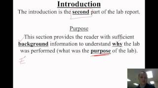 Video 12  How To Write A Lab Report  Introduction [upl. by Olmstead]