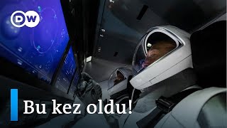 Uzaya tarihi yolculuk SpaceX uzaya astronot gönderen ilk özel şirket oldu  DW Türkçe [upl. by Sedinoel]