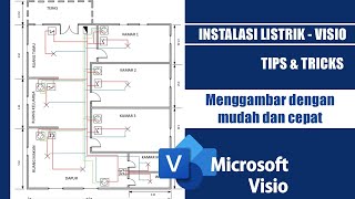 MENGGAMBAR INSTALASI LISTRIK DENGAN VISIO  MUDAH amp CEPAT [upl. by Niras726]