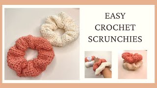 EASY CROCHET SCRUNCHIES  CROCHET BY BEV [upl. by Areit696]