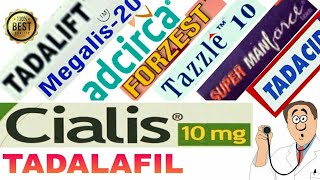 Tadalafil 10mg Cialis 20mg complete detail Adcirca Manforce Tadalift Megalis Tadacip Tazzle Forzest [upl. by Sabra447]