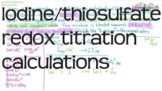 Iodine and sodium thiosulfate redox titration calculations  ALevel Chemistry [upl. by Malek21]