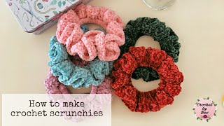 How to CROCHET SCRUNCHIES  Easy Beginner Tutorial [upl. by Filahk]