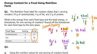 Calculate Energy Content for a Food Using Nutrition Facts [upl. by Etteloiv]