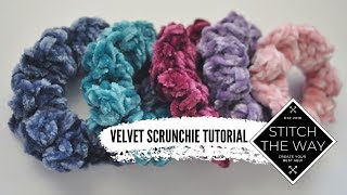 Velvet Scrunchie Crochet Tutorial [upl. by Htiffirg]