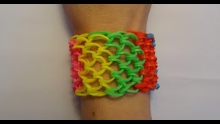 Bransoletka z gumek Loom Bands  Dragon Scale  smocza łuska  Rainbow Loom  Bracelet [upl. by Nauqahs]