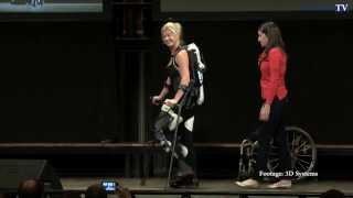 First 3D Printed Hybrid Robotic Exoskeleton Helps Paraplegic Woman Walk Again [upl. by Leo]