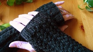 Fingerlose Handschuhstricken [upl. by Eduino]