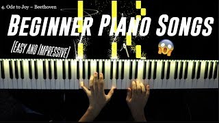 Top 5 BEAUTIFUL Beginner Piano Songs Easy [upl. by Meagher]