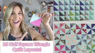 10 Awesome Half Square Triangle Quilt Layouts [upl. by Ayhtnic953]