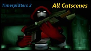 TimeSplitters 2  All Cutscenes [upl. by Nnylakcaj]