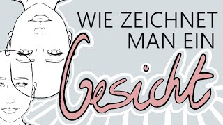 WIE zeichnet man ein GESICHT  Einfach zeichnen lernen 1 [upl. by Hanoj940]