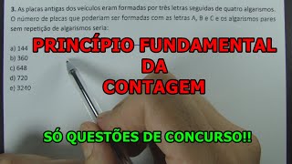 PRINCÍPIO FUNDAMENTAL DA CONTAGEM PFC  QUESTÕES CONCURSO [upl. by Ayital812]