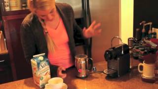 Nespresso Aeroccino Plus Frother Review Frothing Almond Milk [upl. by Schuster]